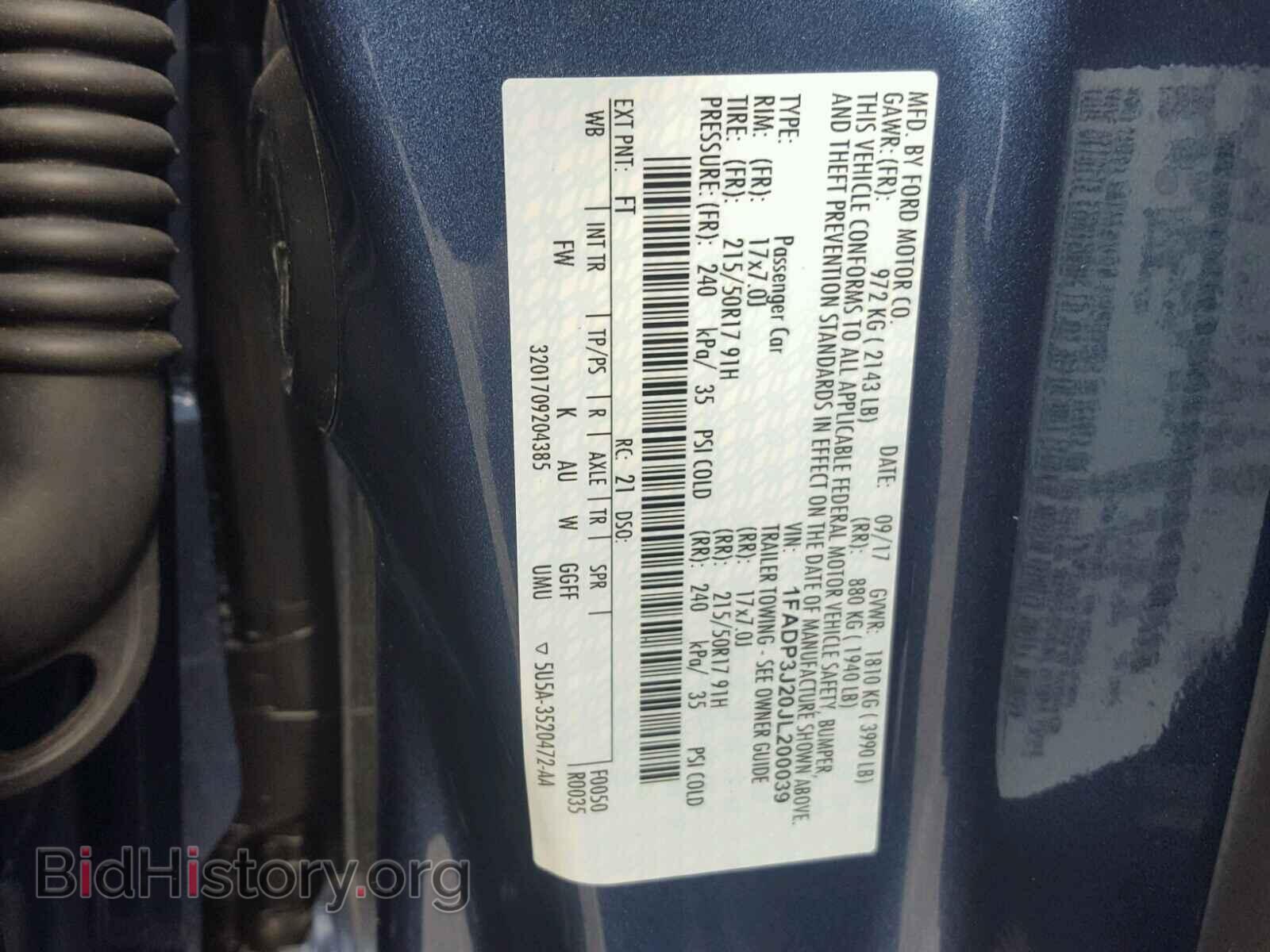 2018 FORD FOCUS - VIN: 1FADP3J20JL200039 - Фото 10