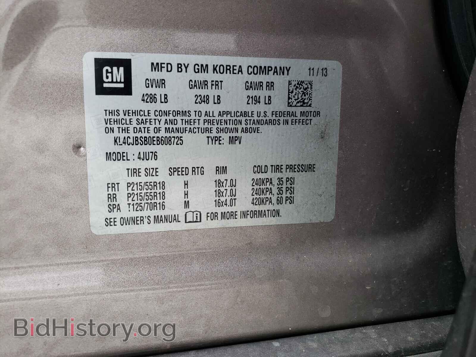 2014 BUICK ENCORE - VIN: KL4CJBSB0EB608725 - Photo 10