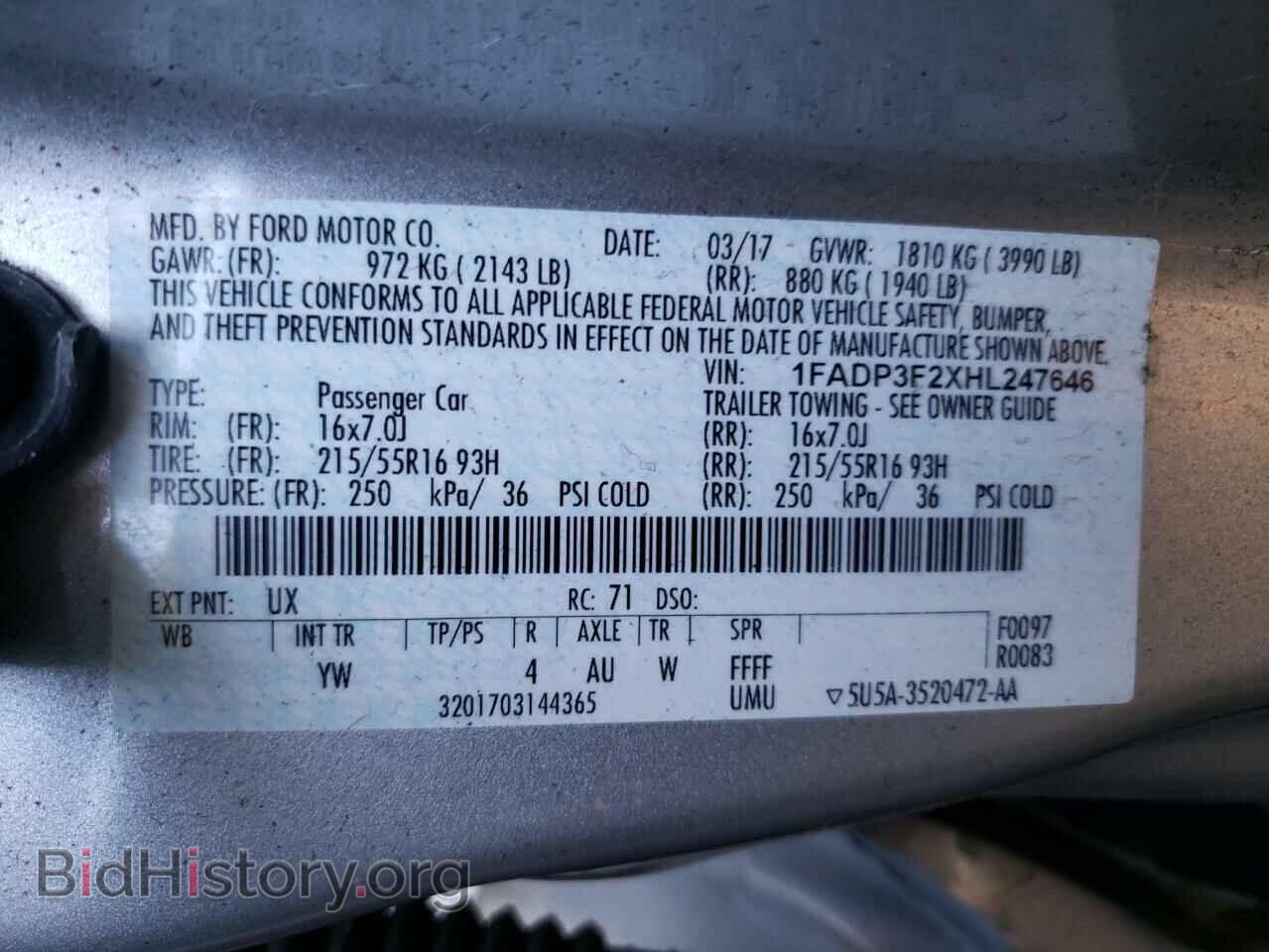 2017 FORD FOCUS - VIN: 1FADP3F2XHL247646 - Фото 13