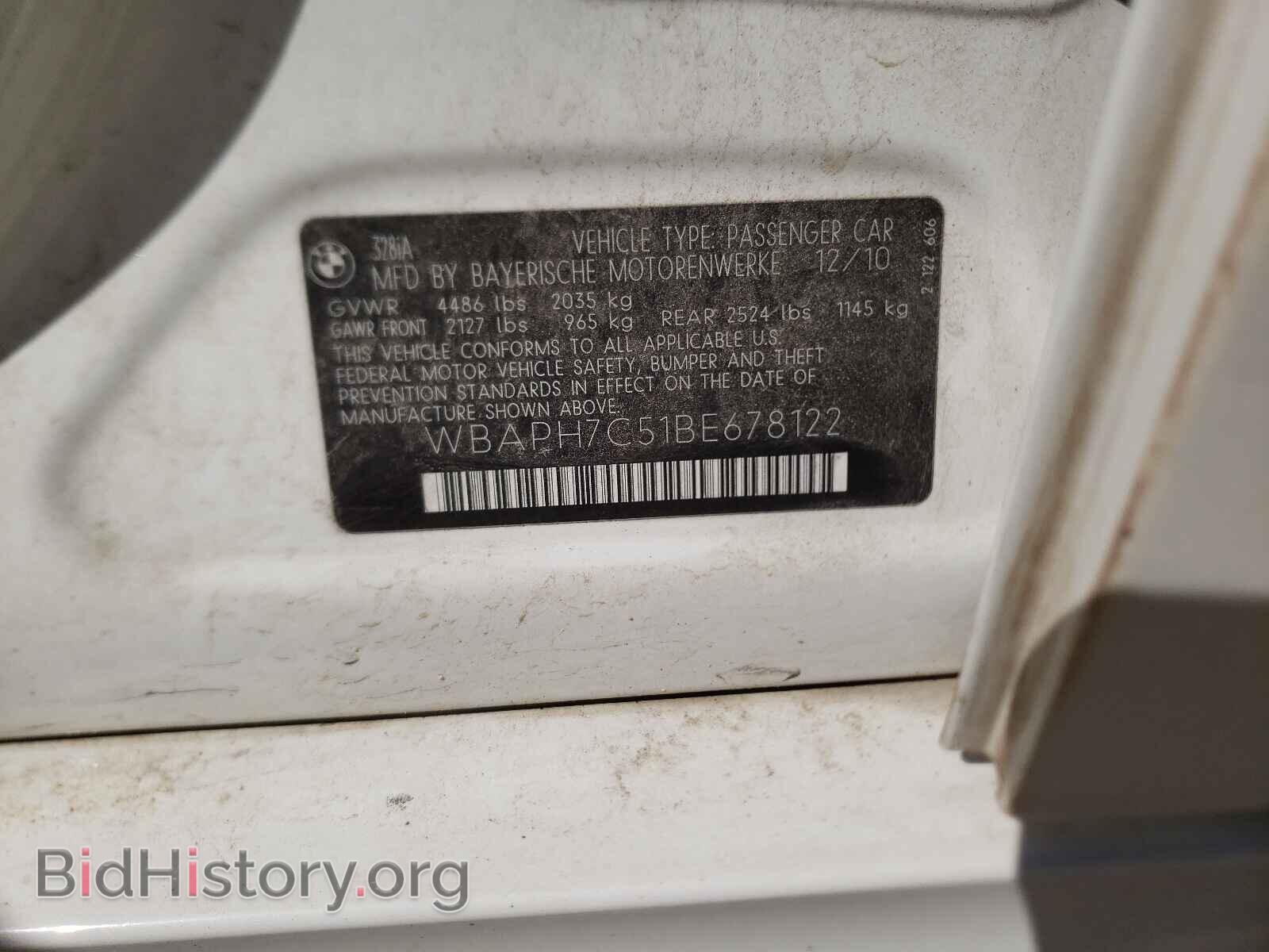 2011 BMW 3 SERIES - VIN: WBAPH7C51BE678122 - Фото 10