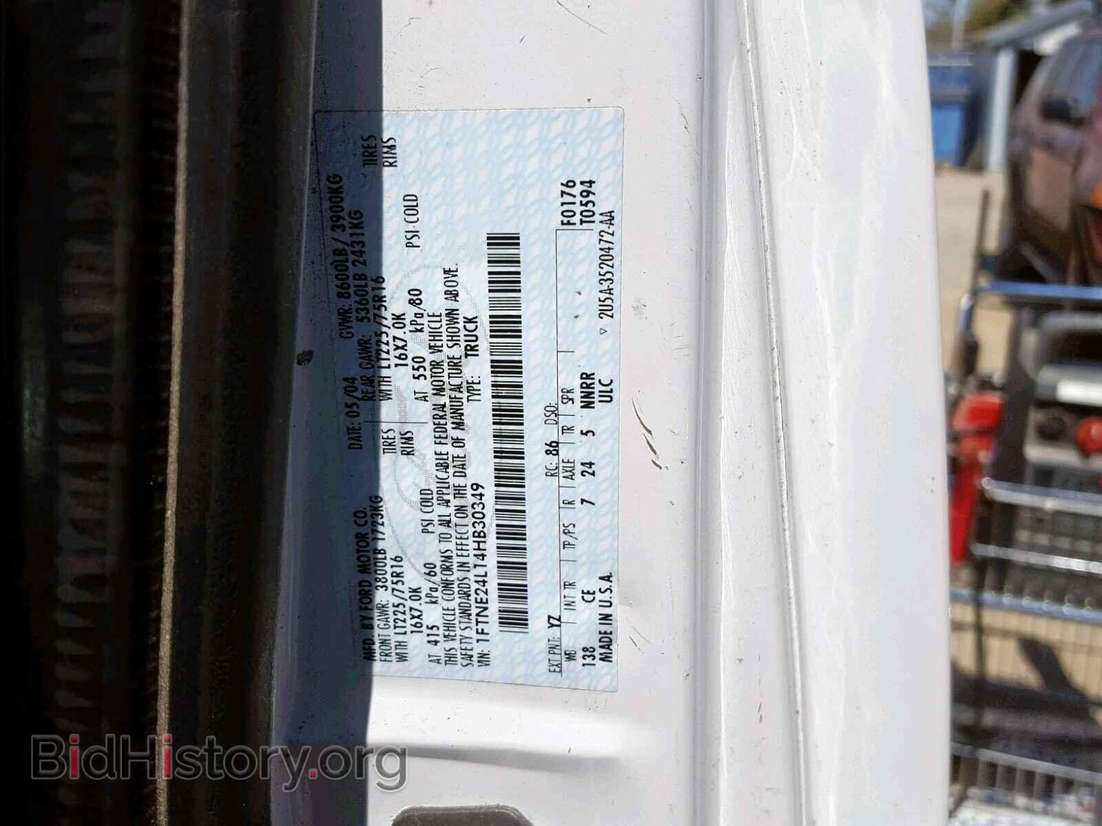 2004 FORD ECONOLINE - VIN: 1FTNE24L14HB30349 - Фото 10
