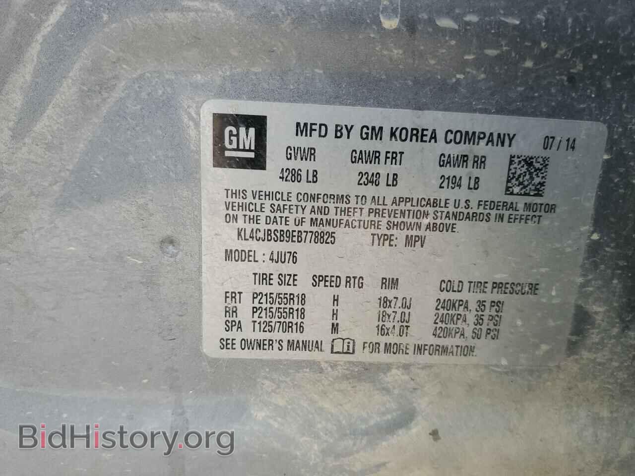 2014 BUICK ENCORE - VIN: KL4CJBSB9EB778825 - Фото 13
