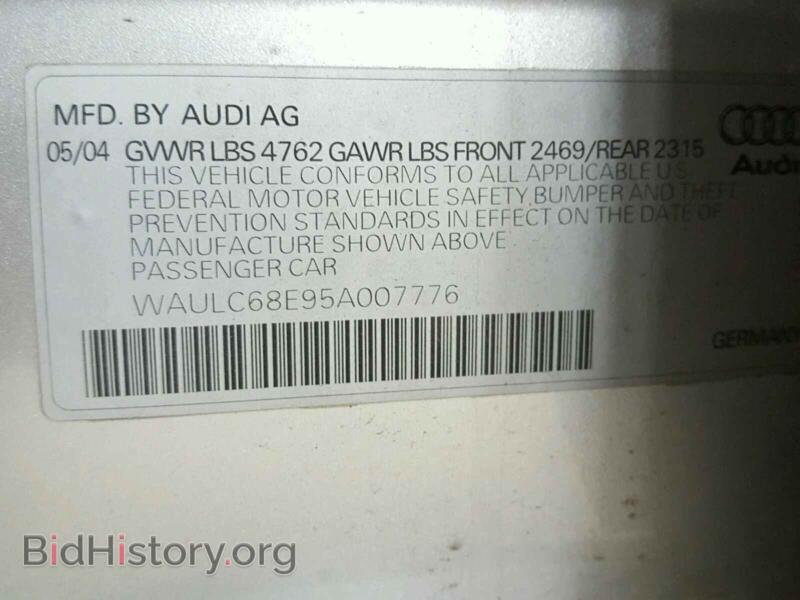 2005 Audi A4 (VIN WAULC68E95A007776) — фото 10 из 10
