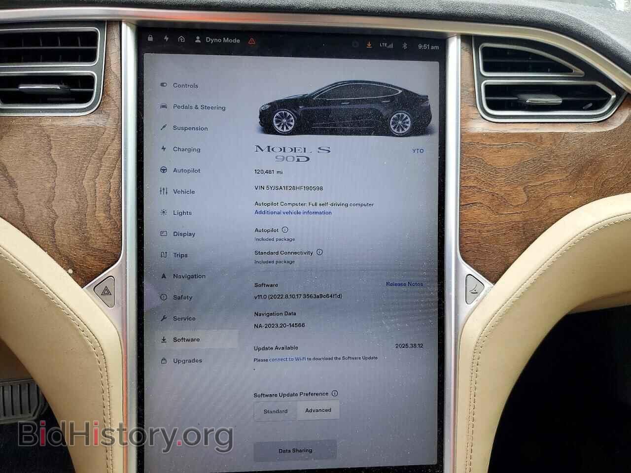 2017 TESLA MODEL S - VIN: 5YJSA1E28HF190598 - Фото 9