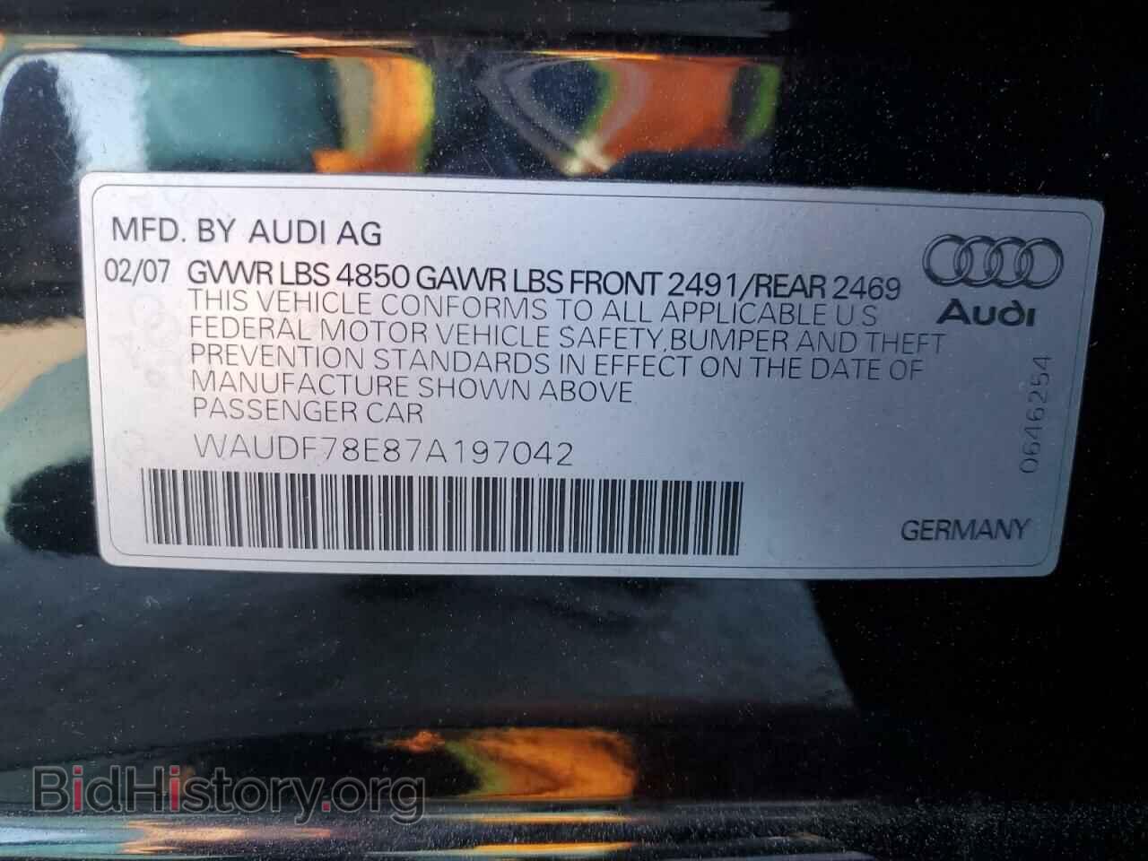 2007 AUDI A4 - VIN: WAUDF78E87A197042 - Фото 12