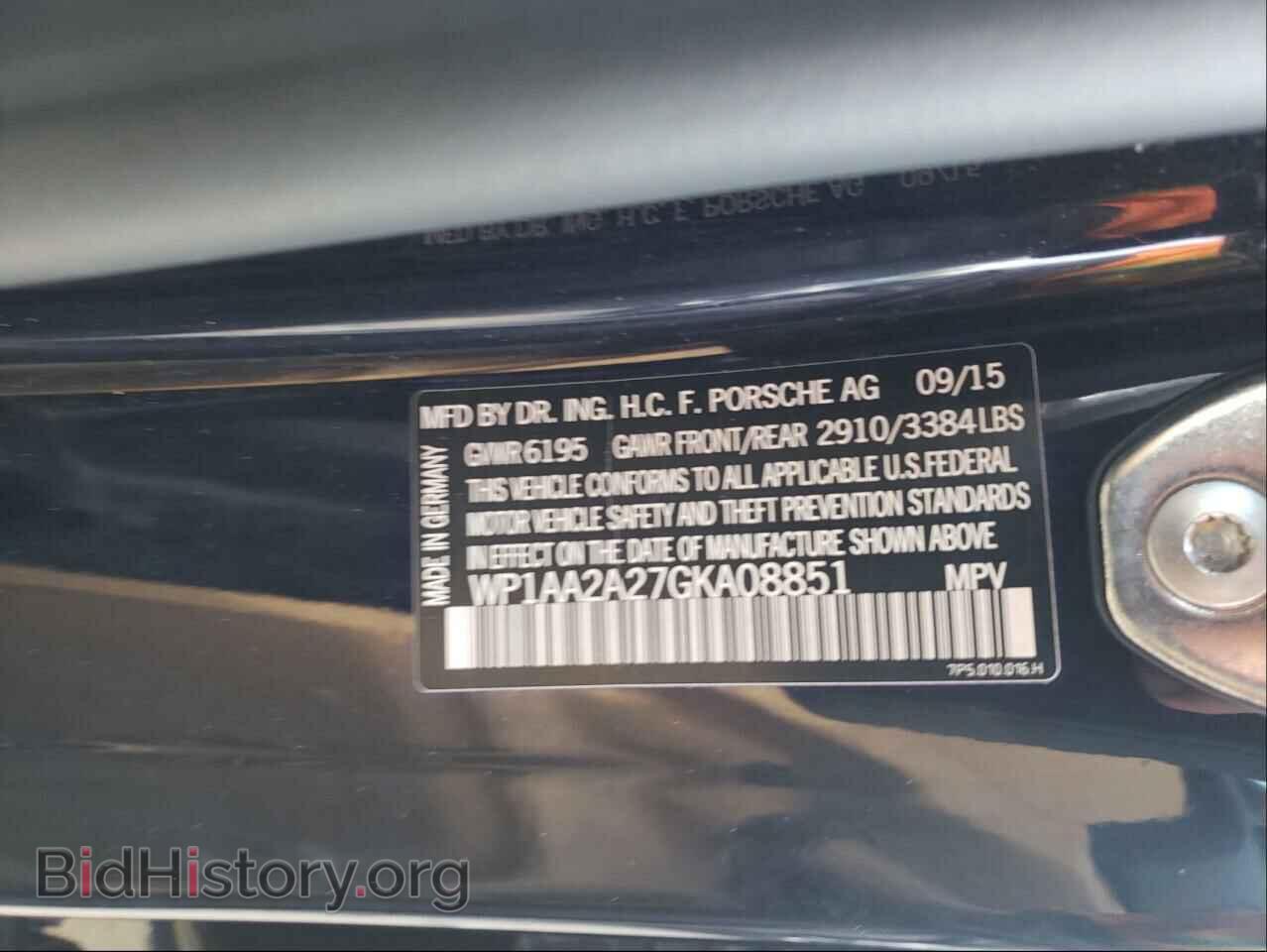 2016 PORSCHE CAYENNE - VIN: WP1AA2A27GKA08851 - Фото 10