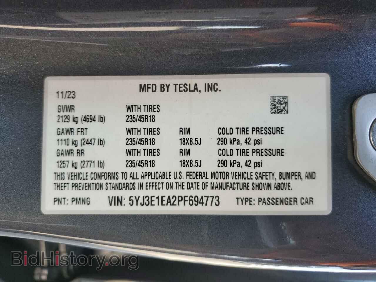 2023 TESLA MODEL 3 - VIN: 5YJ3E1EA2PF694773 - Фото 15