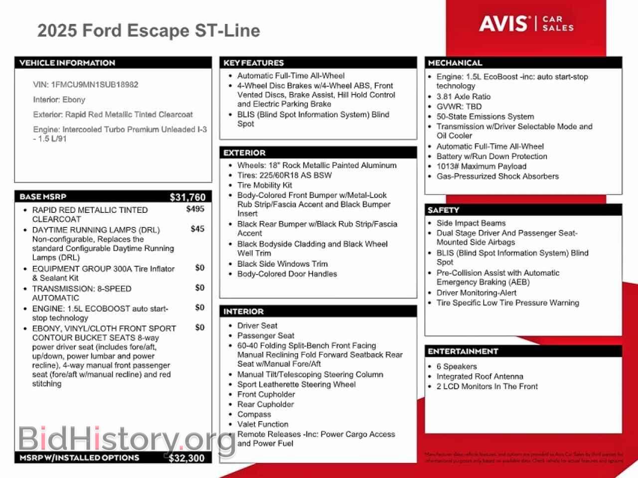 2025 FORD ESCAPE - VIN: 1FMCU9MN1SUB18982 - Фото 13