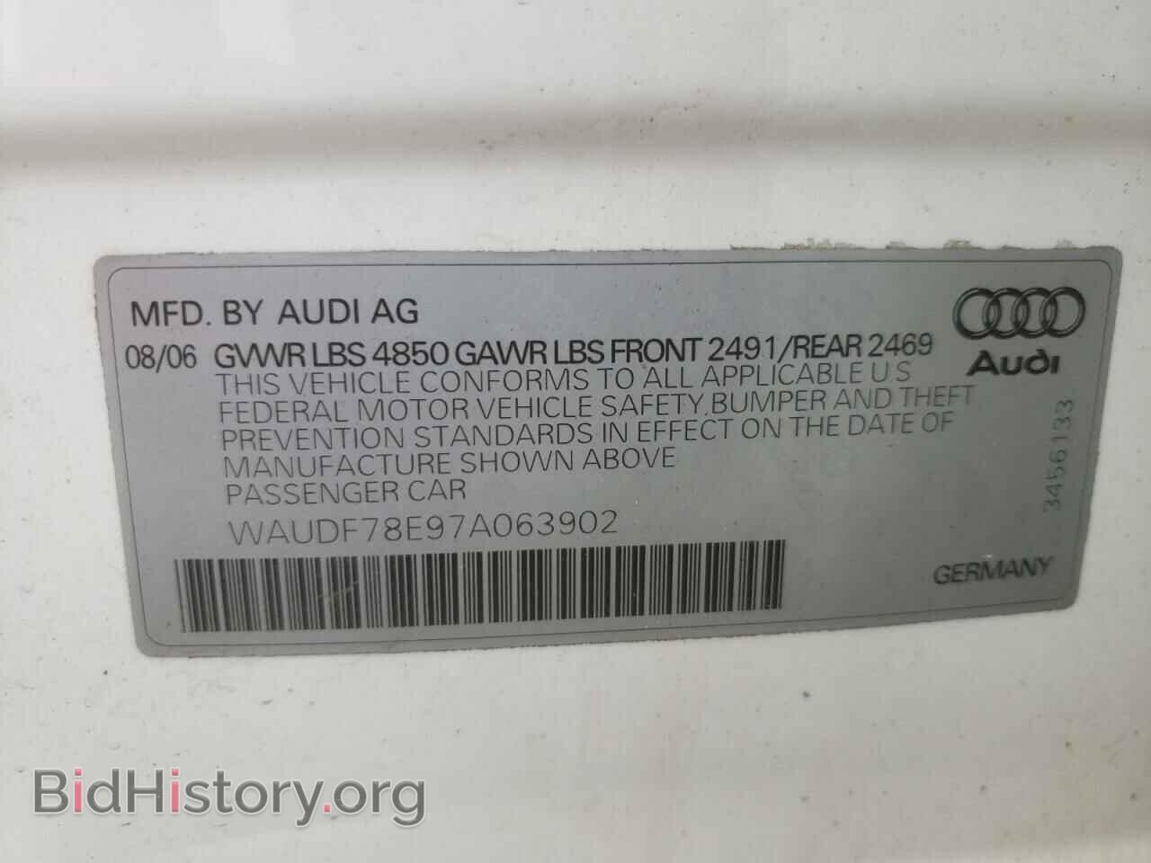 2007 AUDI A4 - VIN: WAUDF78E97A063902 - Фото 10
