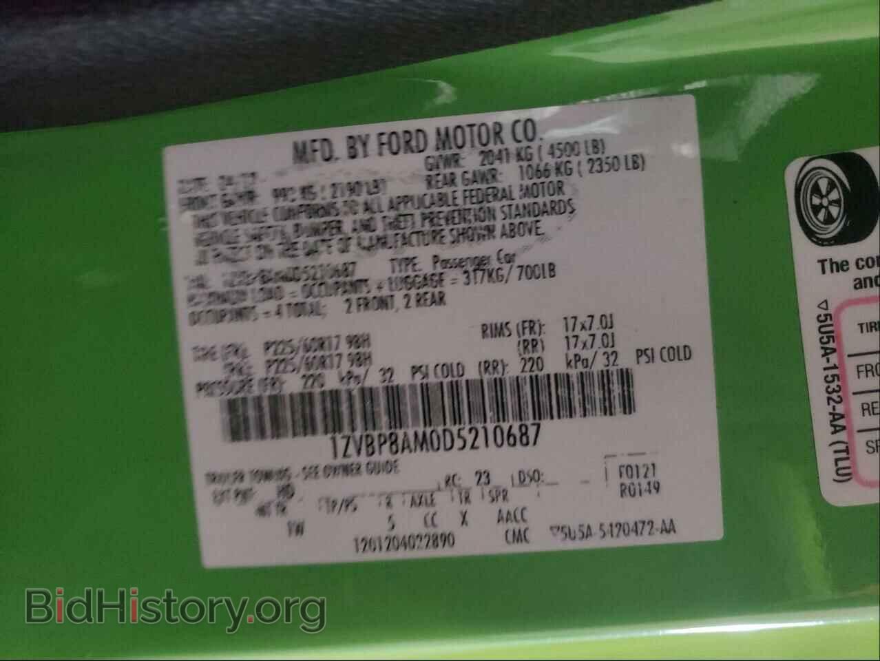 2013 FORD MUSTANG - VIN: 1ZVBP8AM0D5210687 - Фото 10