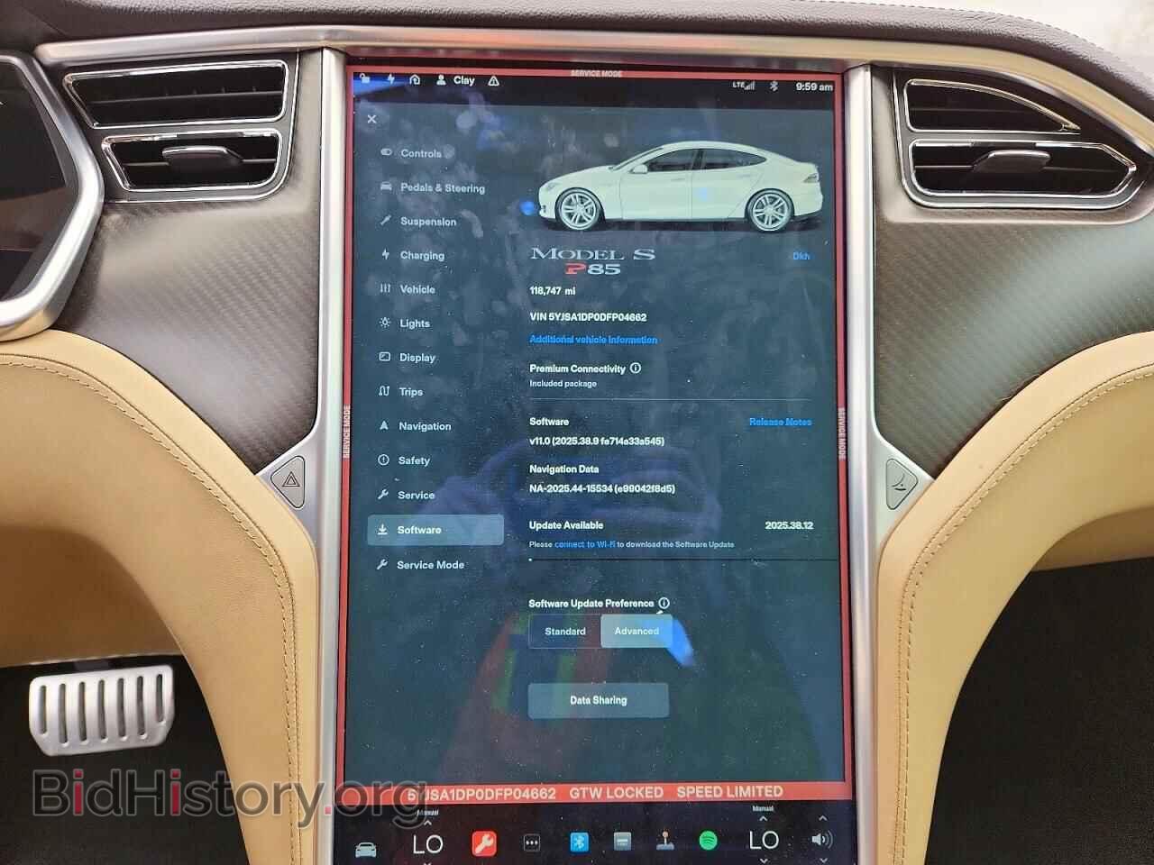 2013 TESLA MODEL S - VIN: 5YJSA1DP0DFP04662 - Фото 9