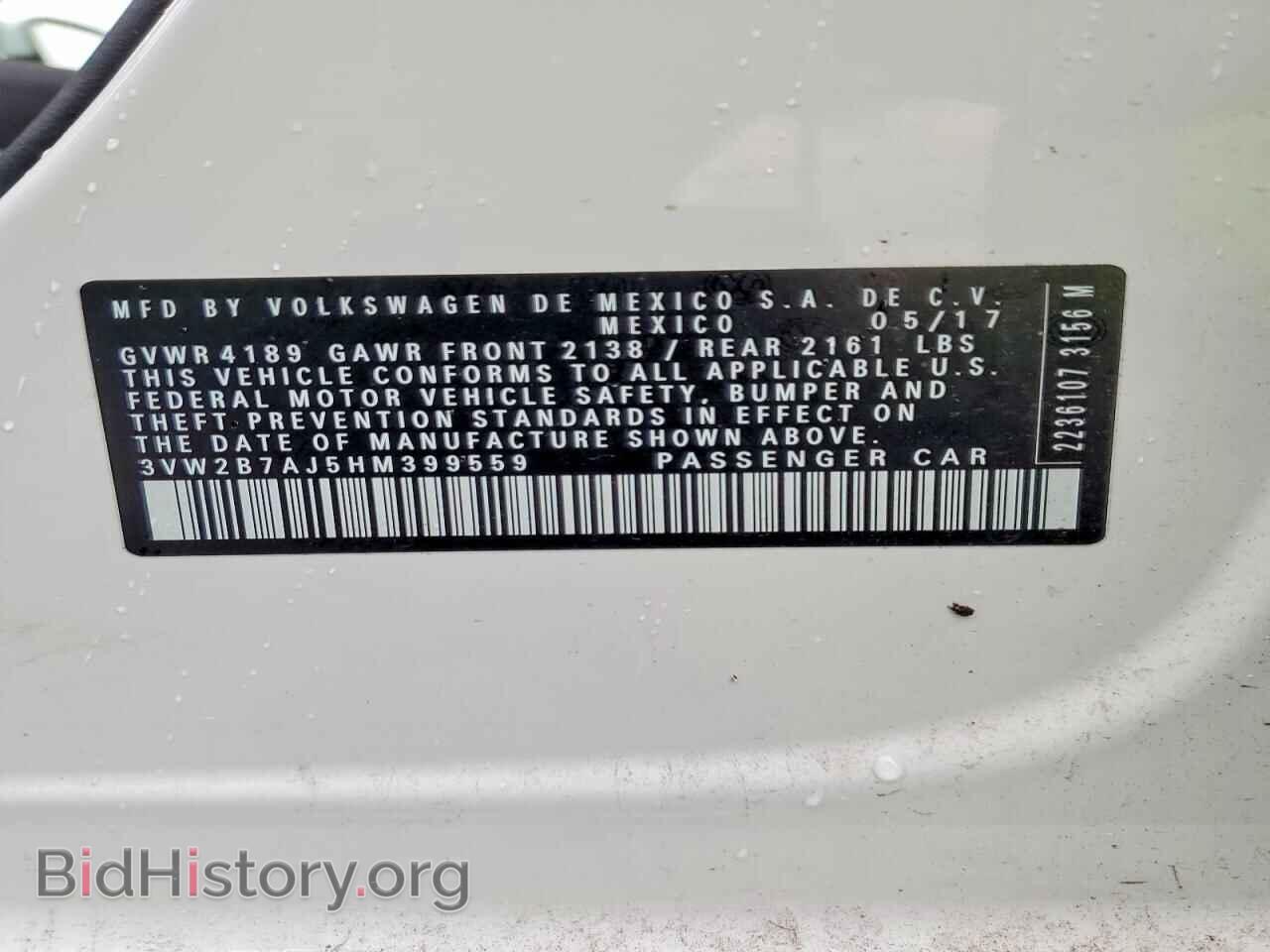 2017 VOLKSWAGEN JETTA - VIN: 3VW2B7AJ5HM399559 - Фото 12
