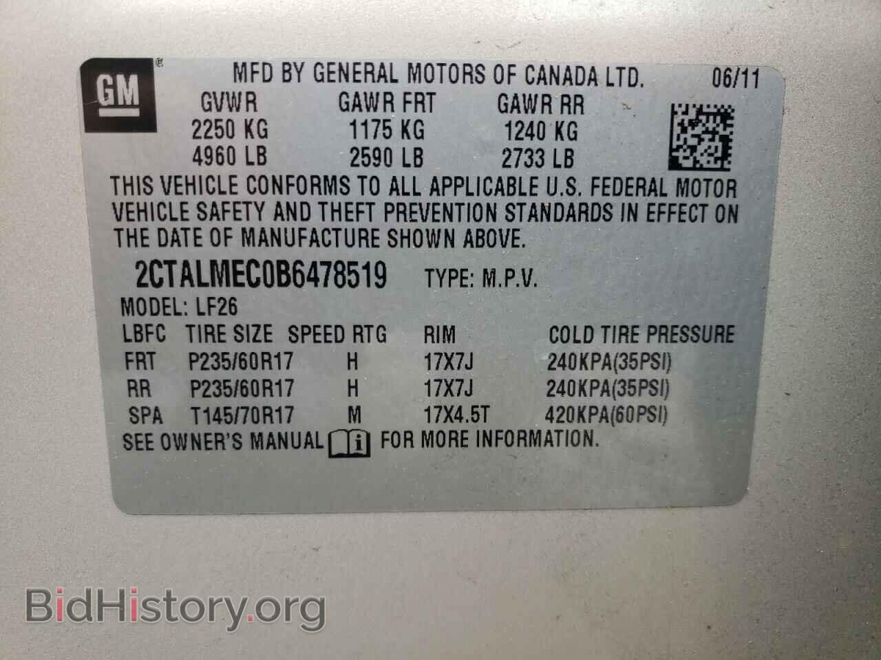 2011 GMC TERRAIN - VIN: 2CTALMEC0B6478519 - Photo 10