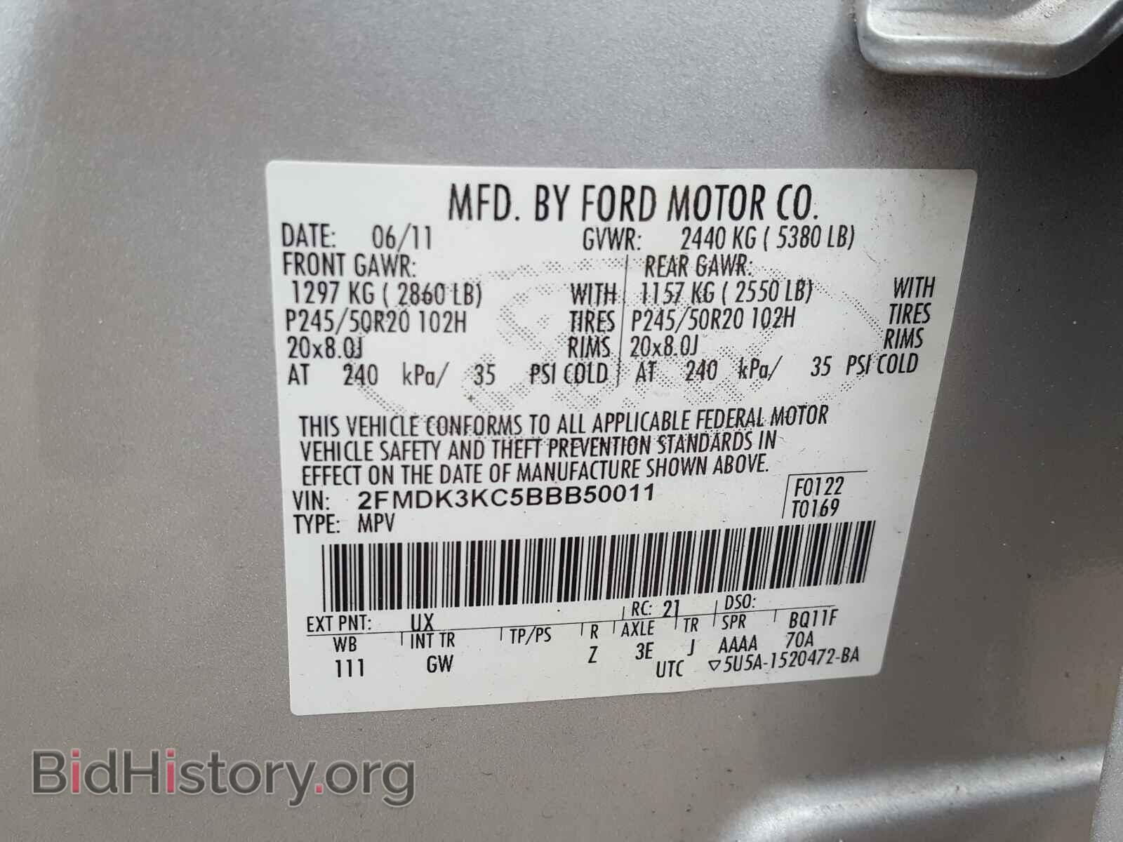 2011 FORD EDGE - VIN: 2FMDK3KC5BBB50011 - Photo 10