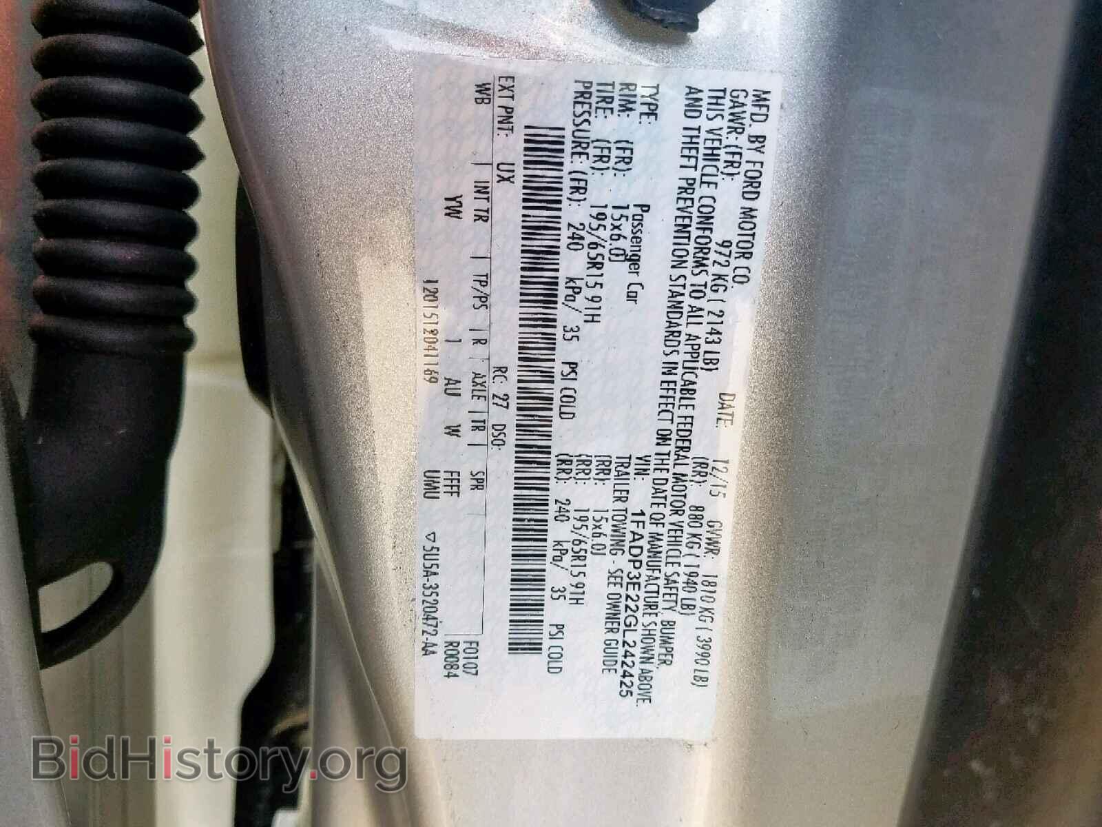 2016 FORD FOCUS - VIN: 1FADP3E22GL242425 - Фото 10
