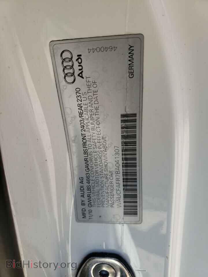 2011 AUDI A5 - VIN: WAUCFAFR7BA041307 - Фото 10