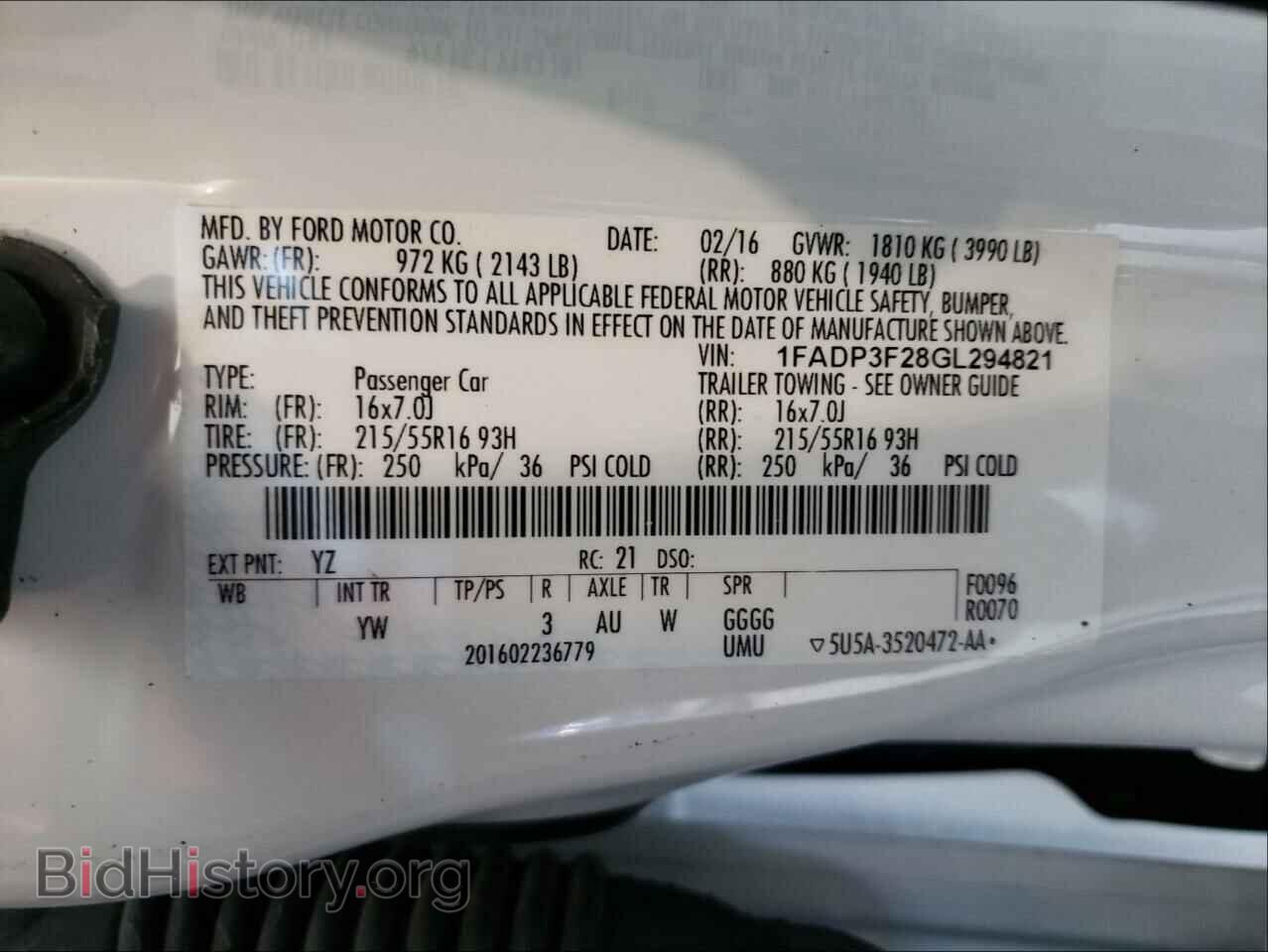 2016 FORD FOCUS - VIN: 1FADP3F28GL294821 - Фото 10