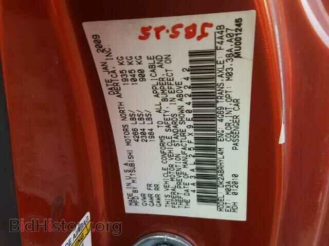 2009 MITSUBISHI ECLIPSE - VIN: 4A3AL25FX9E042242 - Фото 10