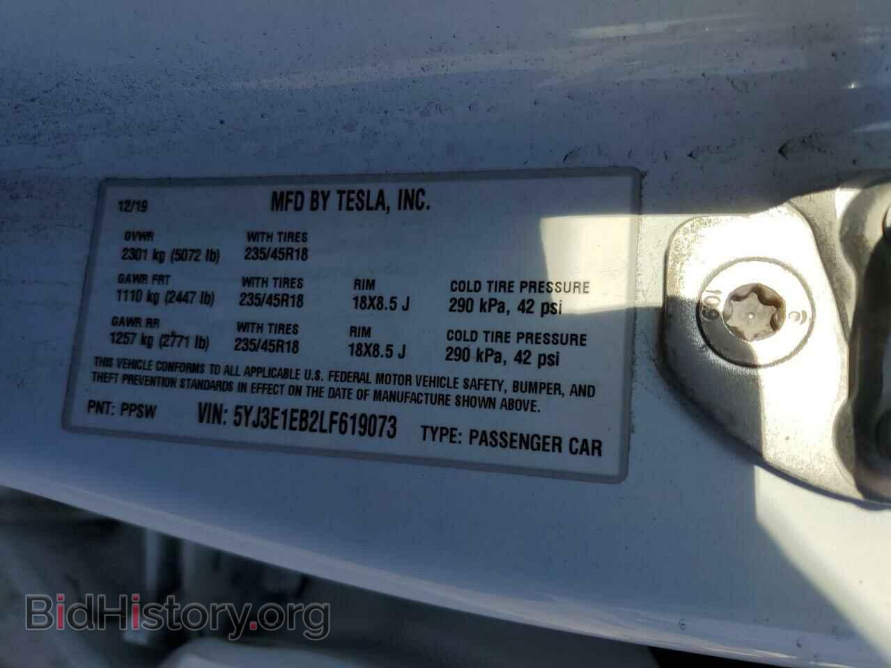 2020 TESLA MODEL 3 - VIN: 5YJ3E1EB2LF619073 - Фото 12