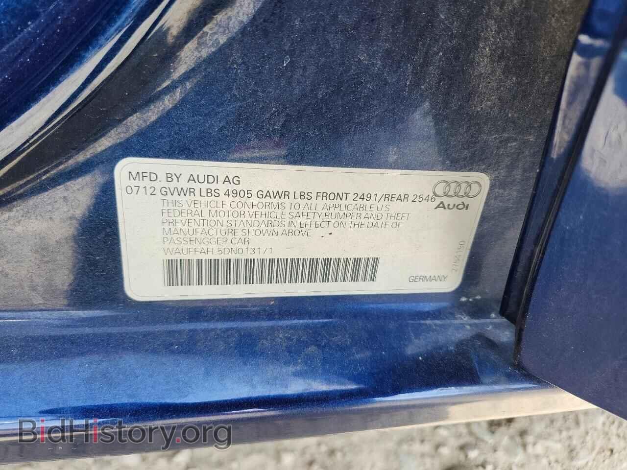 2013 AUDI A4 - VIN: WAUFFAFL5DN013171 - Photo 12