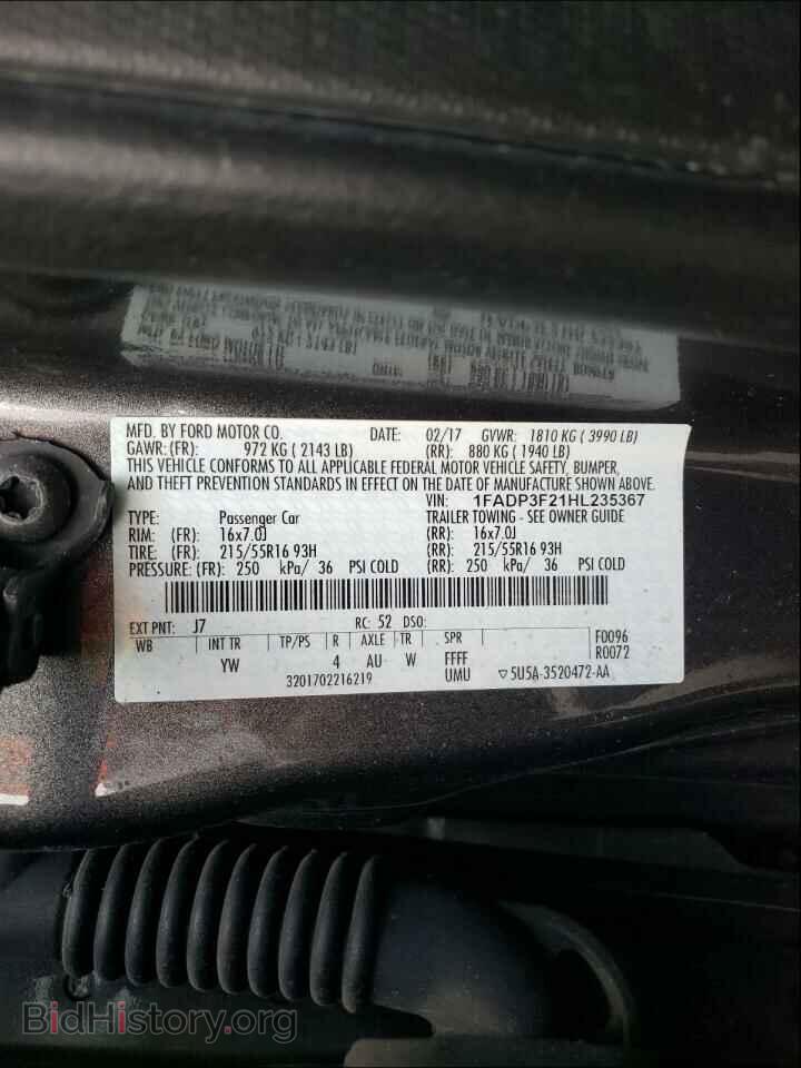 2017 FORD FOCUS - VIN: 1FADP3F21HL235367 - Photo 10