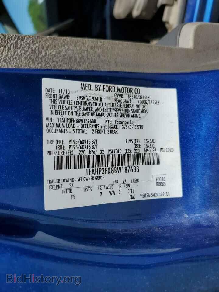 2011 FORD FOCUS - VIN: 1FAHP3FN8BW187688 - Фото 12