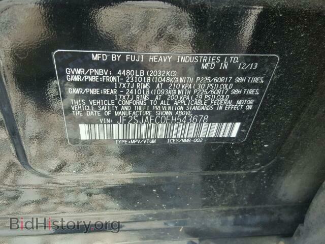 2014 SUBARU FORESTER - VIN: JF2SJAEC0EH543678 - Фото 10