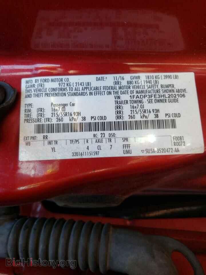 2017 FORD FOCUS - VIN: 1FADP3FE3HL202106 - Фото 10