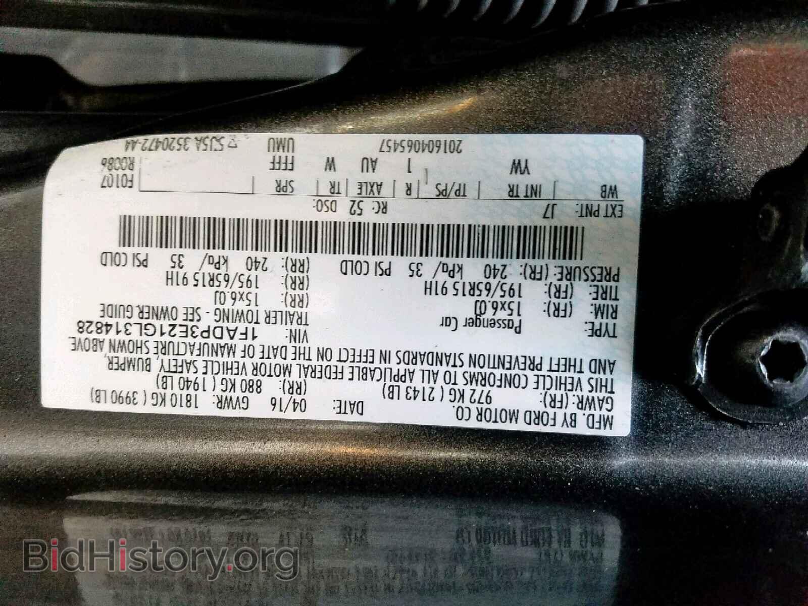 2016 FORD FOCUS - VIN: 1FADP3E21GL314828 - Фото 10