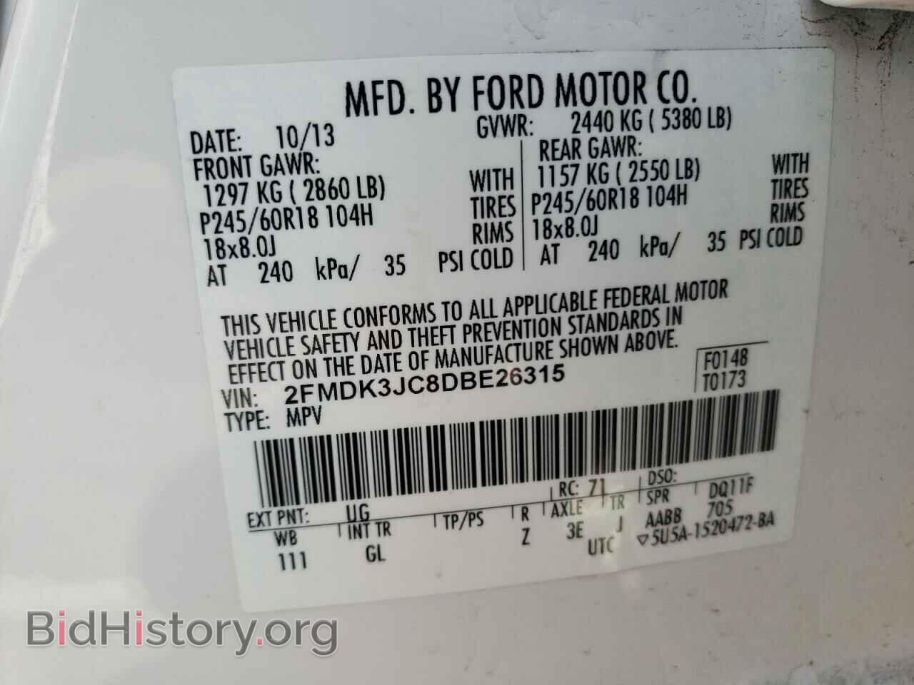 2013 FORD EDGE - VIN: 2FMDK3JC8DBE26315 - Photo 10