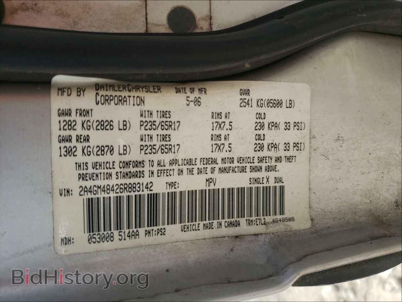 2006 CHRYSLER PACIFICA - VIN: 2A4GM48426R883142 - Photo 10