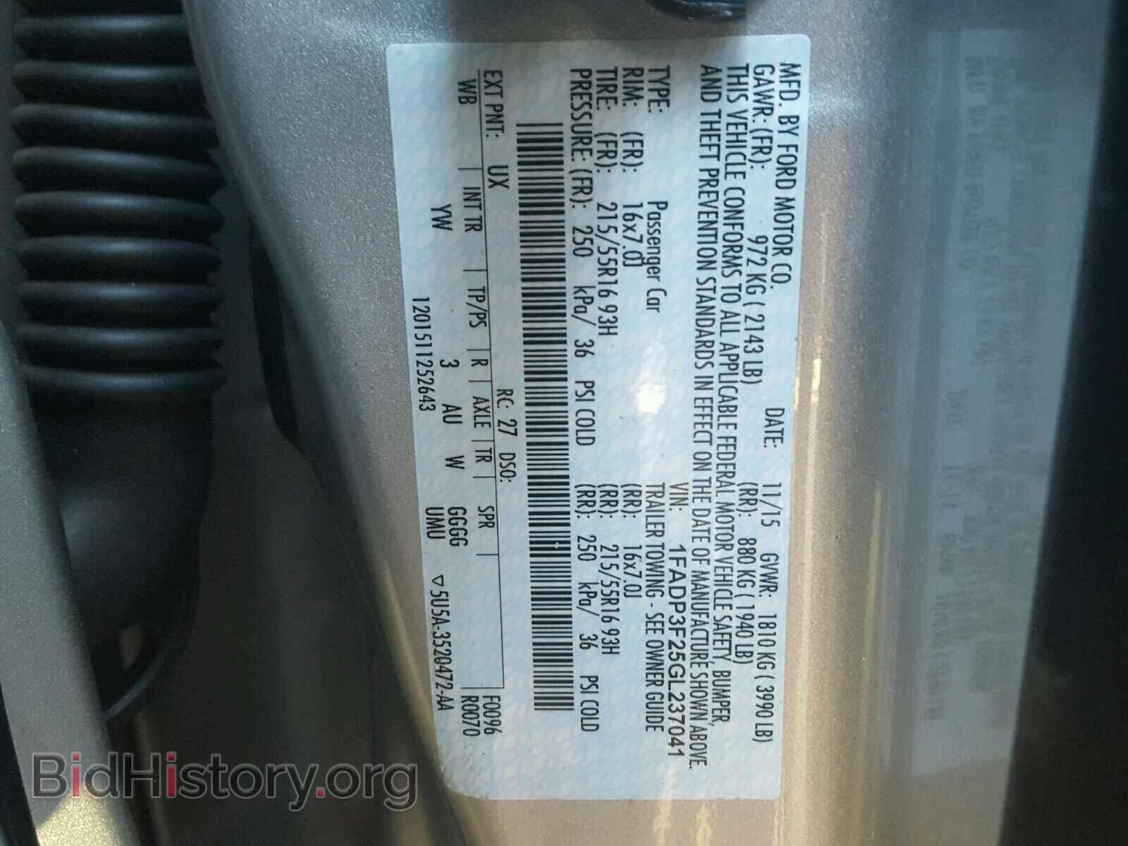 2016 FORD FOCUS - VIN: 1FADP3F25GL237041 - Фото 10