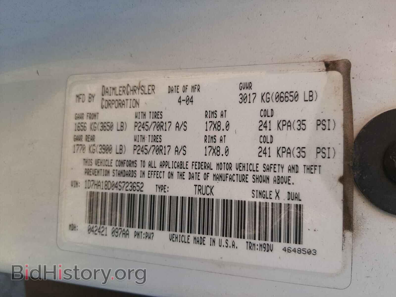 2004 DODGE RAM 1500 - VIN: 1D7HA18D04S723652 - Photo 10