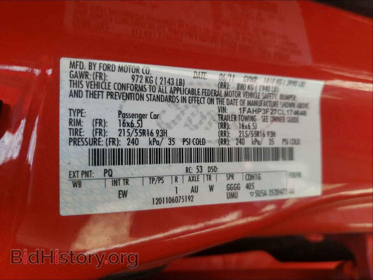 2012 FORD FOCUS - VIN: 1FAHP3F27CL174648 - Фото 10