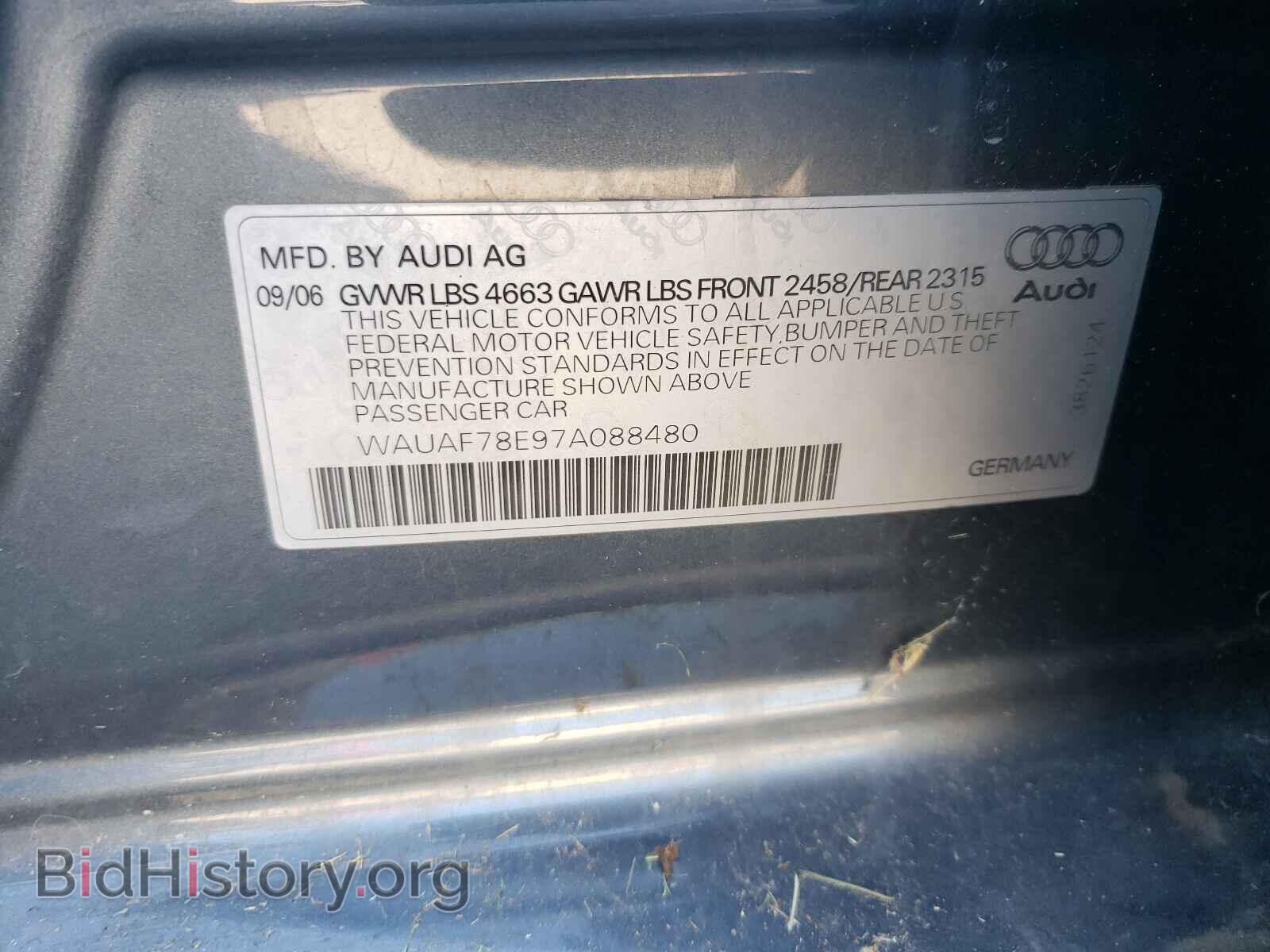 2007 AUDI A4 - VIN: WAUAF78E97A088480 - Photo 10