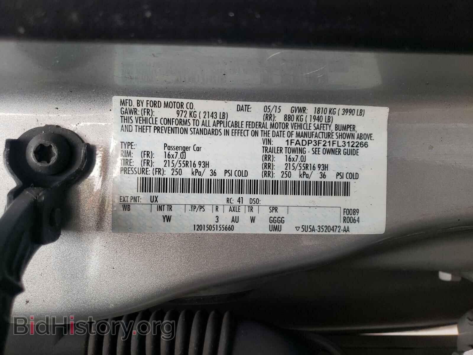 2015 FORD FOCUS - VIN: 1FADP3F21FL312266 - Фото 10