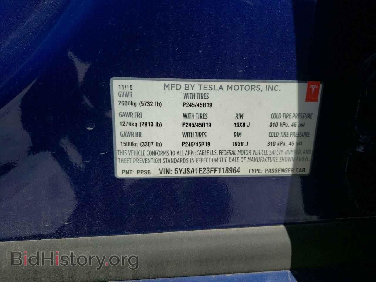 2015 TESLA MODEL S - VIN: 5YJSA1E23FF118964 - Фото 12