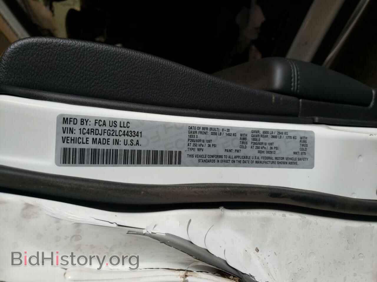 2020 DODGE DURANGO - VIN: 1C4RDJFG2LC443341 - Фото 10
