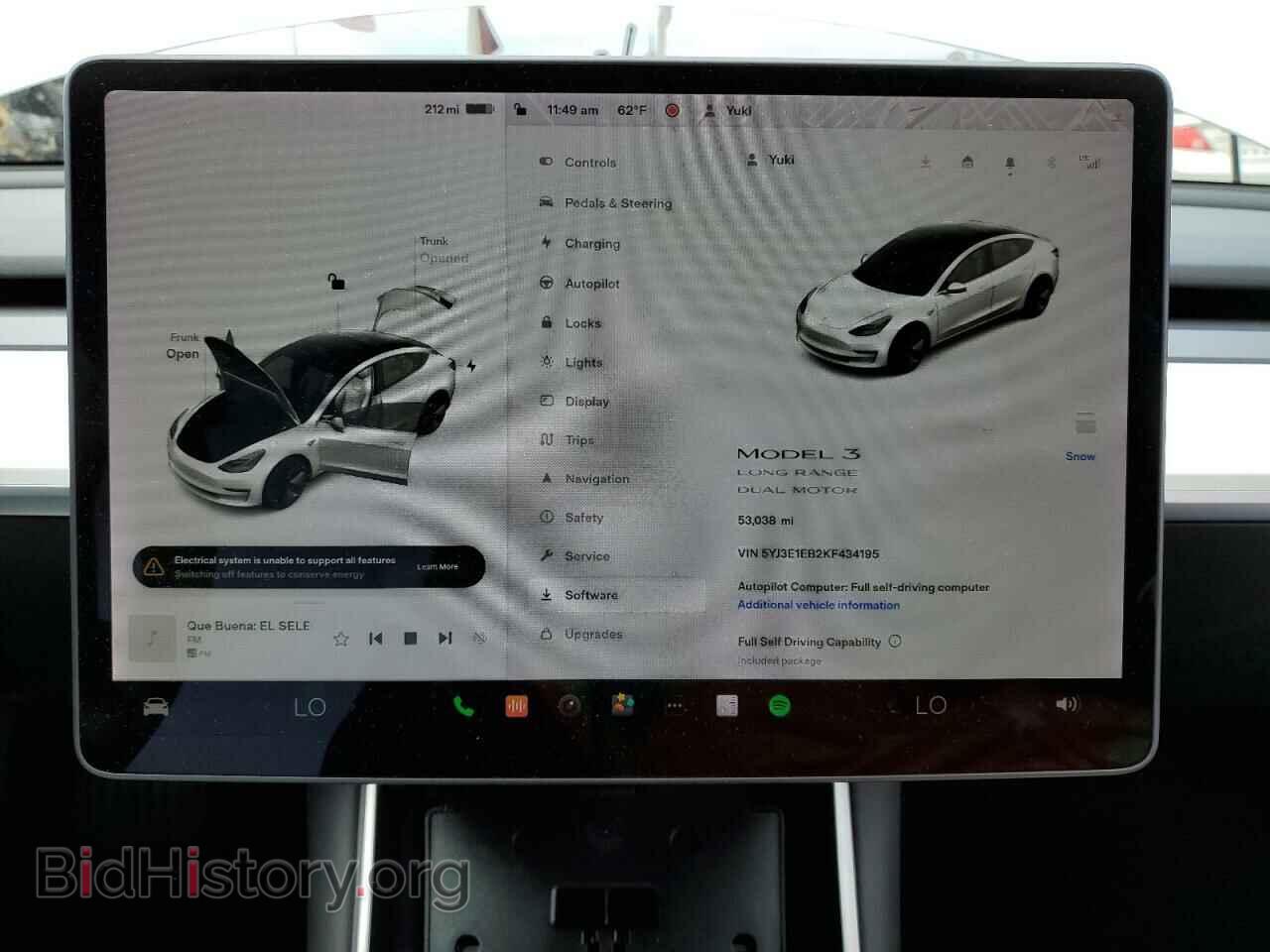 2019 TESLA MODEL 3 - VIN: 5YJ3E1EB2KF434195 - Фото 9
