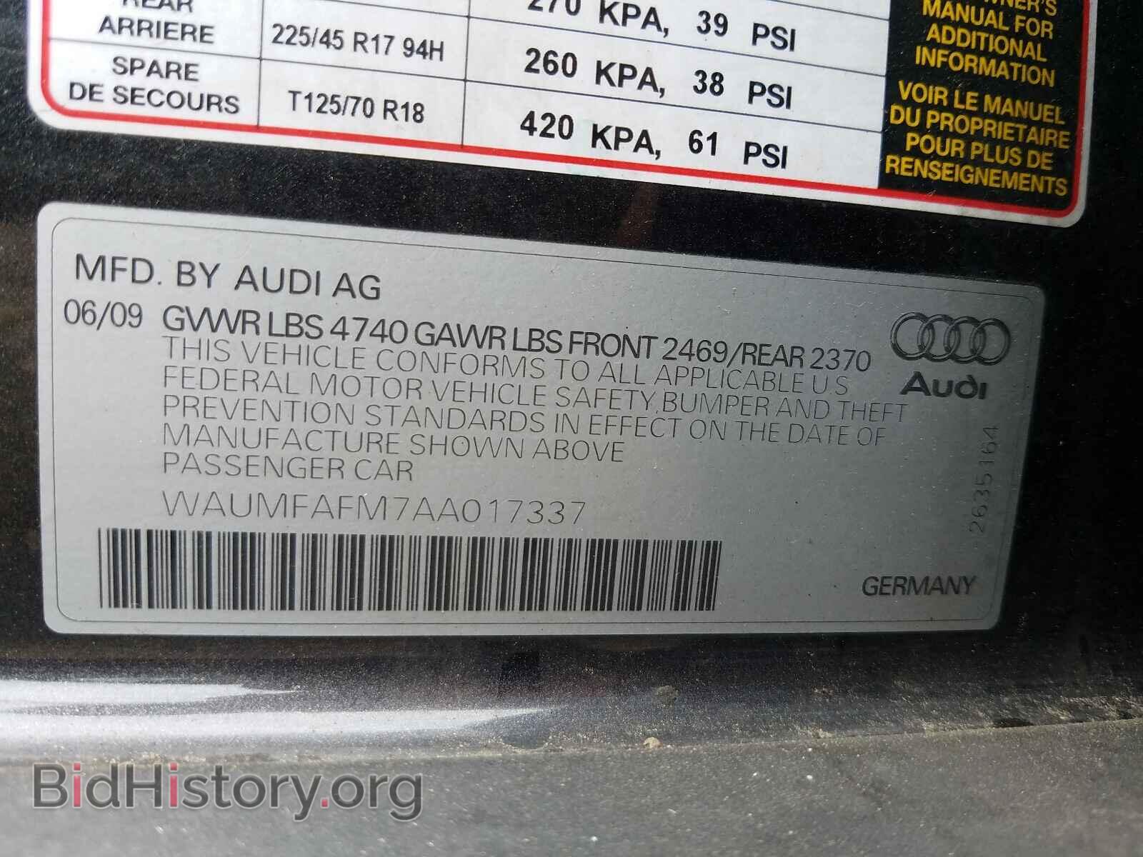 2010 AUDI A3 - VIN: WAUMFAFM7AA017337 - Фото 10