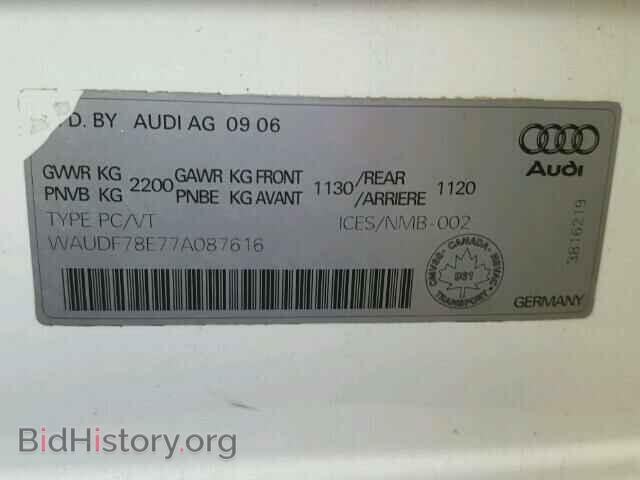 2007 AUDI A4 - VIN: WAUDF78E77A087616 - Photo 10