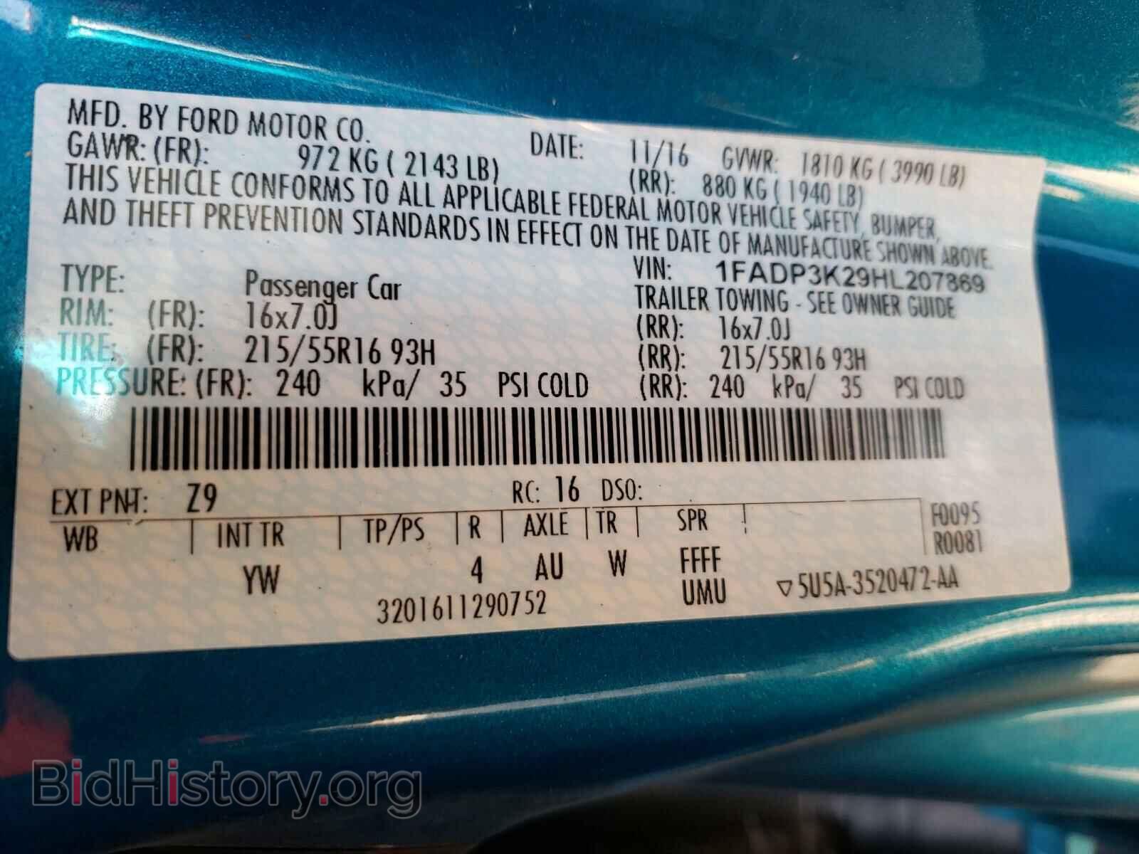 2017 FORD FOCUS - VIN: 1FADP3K29HL207869 - Photo 10