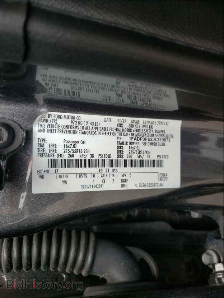2018 FORD FOCUS - VIN: 1FADP3FE2JL219873 - Фото 10