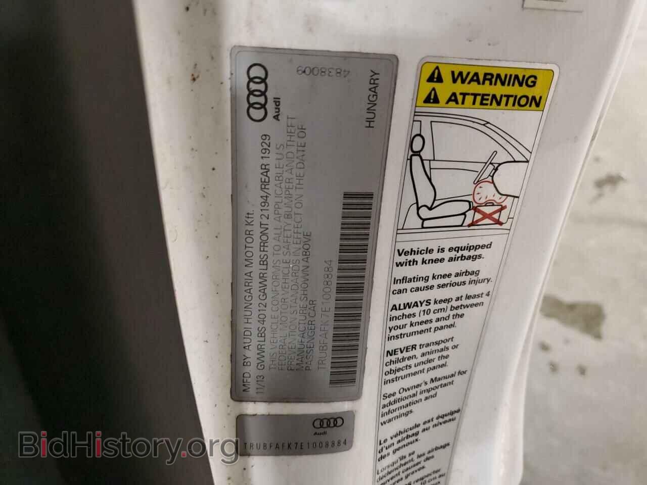 2014 AUDI TT - VIN: TRUBFAFK7E1008884 - Фото 12