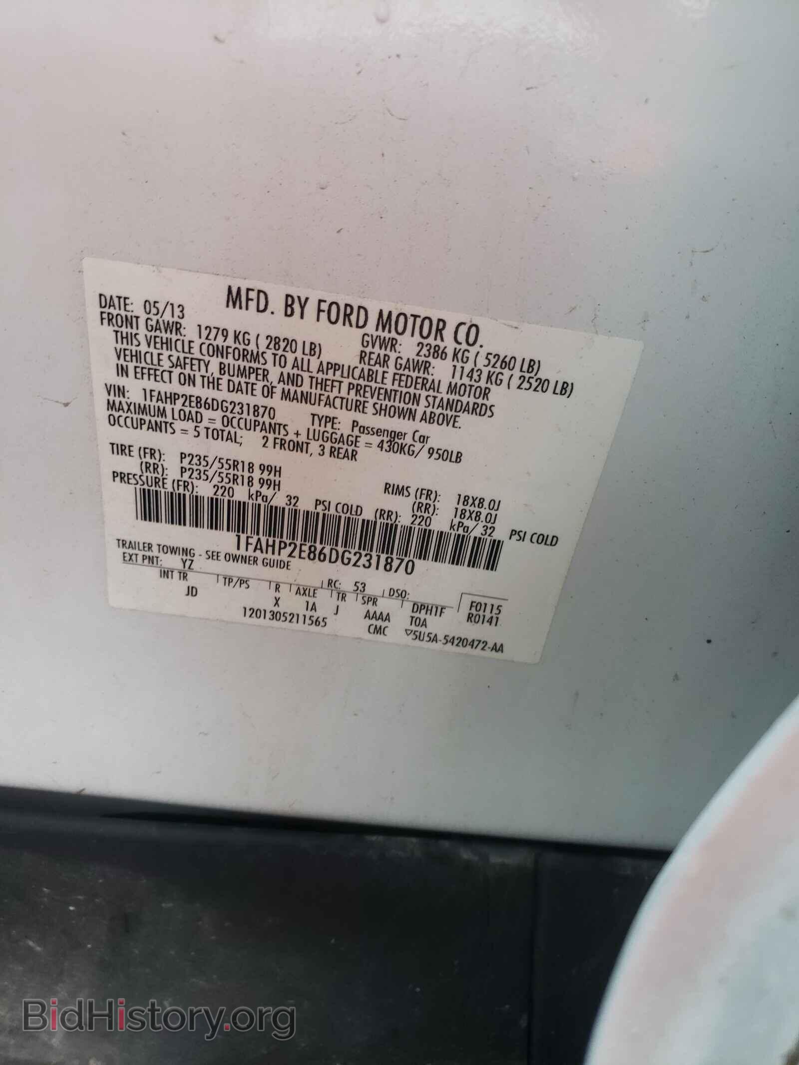 2013 FORD TAURUS - VIN: 1FAHP2E86DG231870 - Photo 10