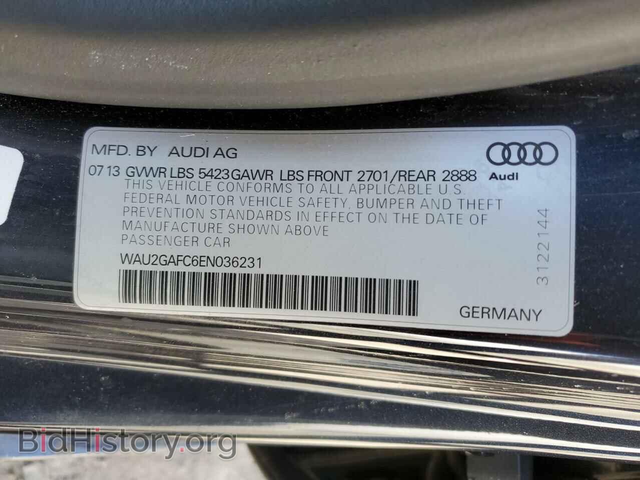 2014 AUDI A7 - VIN: WAU2GAFC6EN036231 - Фото 13