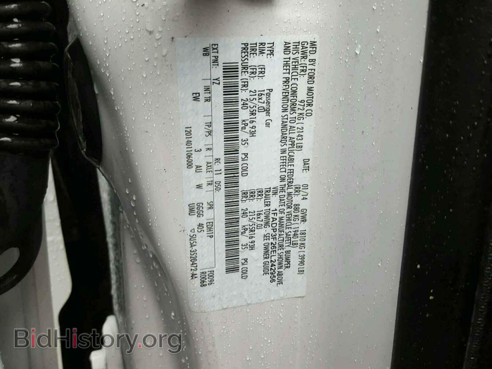 2014 FORD FOCUS - VIN: 1FADP3F26EL242956 - Фото 10