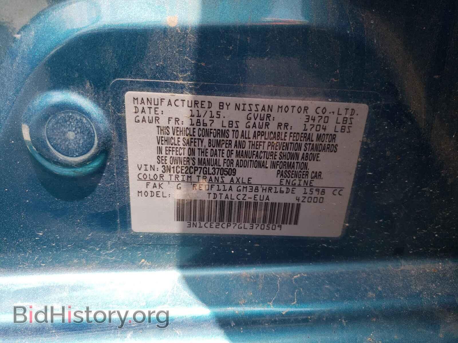 2016 NISSAN VERSA - VIN: 3N1CE2CP7GL370509 - Photo 10