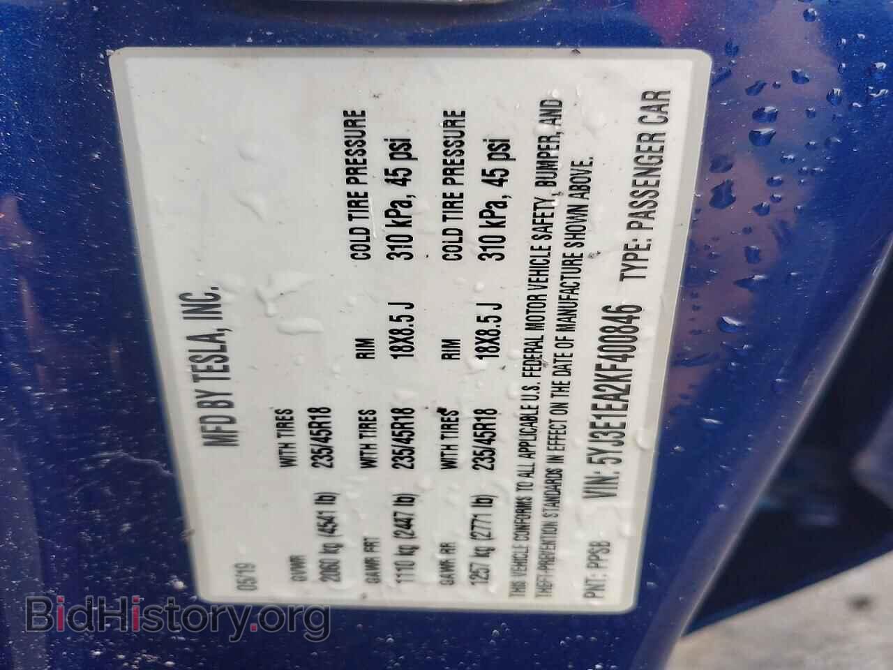 2019 TESLA MODEL 3 - VIN: 5YJ3E1EA2KF400846 - Photo 12