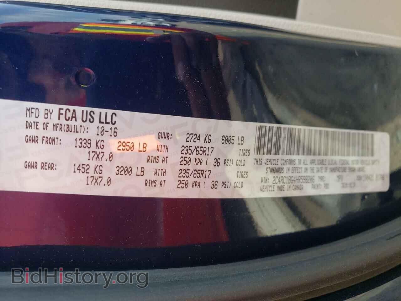 2017 CHRYSLER PACIFICA - VIN: 2C4RC1BG4HR598206 - Photo 10